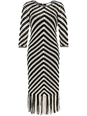 Halliday Hand Crochet Dress in Chevron