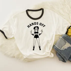 Hands Off Retro Ringer T Shirt