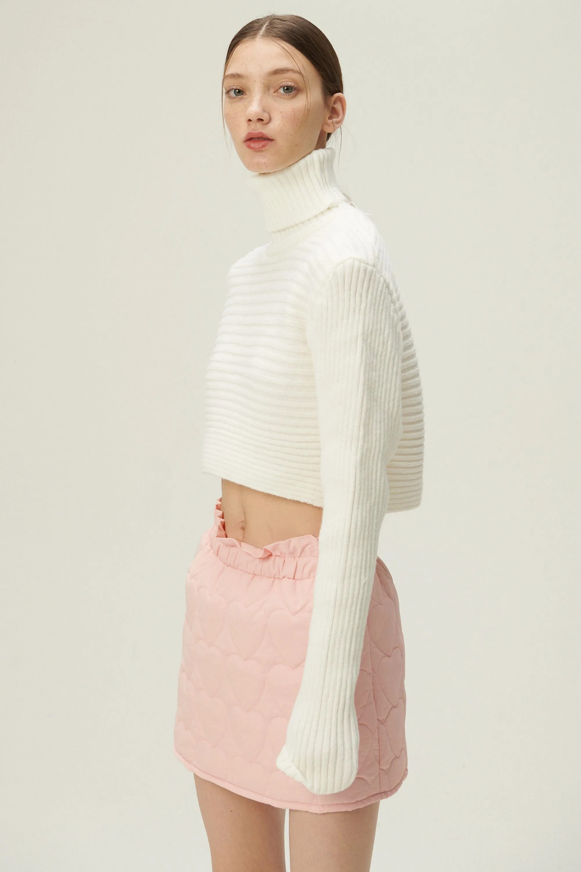 Hannah High Neck Ribbed Sweater