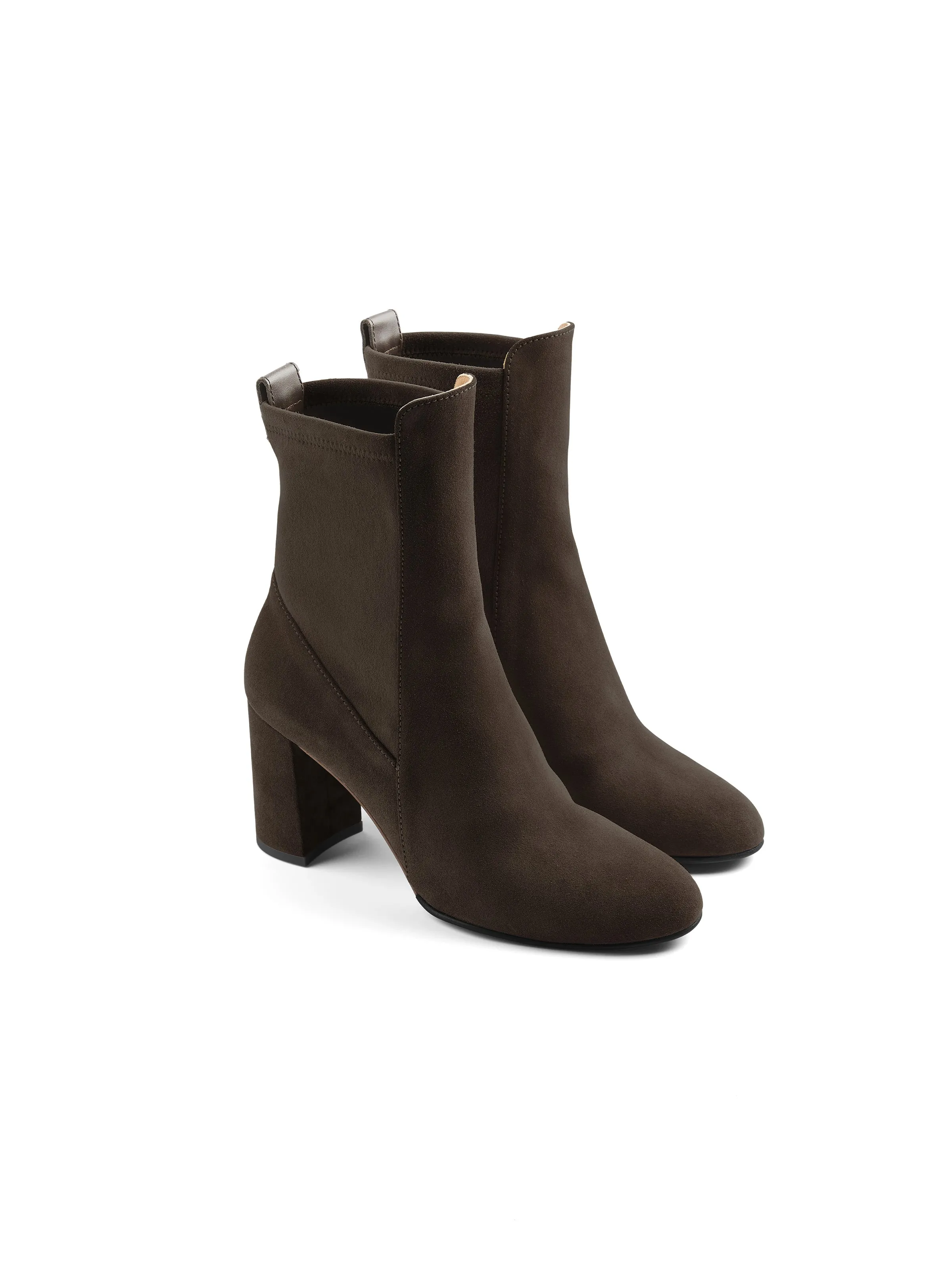 Heeled Belgravia Ankle - Chocolate Suede