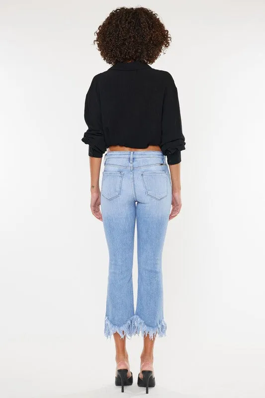 High Rise Crop Bootcut Denim Pants