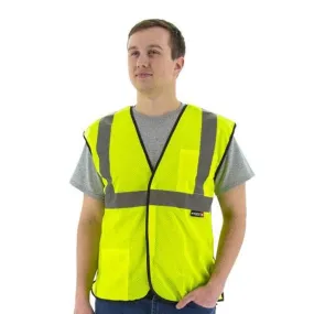 High Visibility Breakaway Mesh Safety Vest - ANSI 3, DOT Striping, Velcro Close (PK 5 Vests)