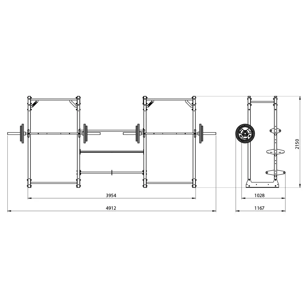 Hit Fitness PWR60 2 Half Rack with Storage Bay