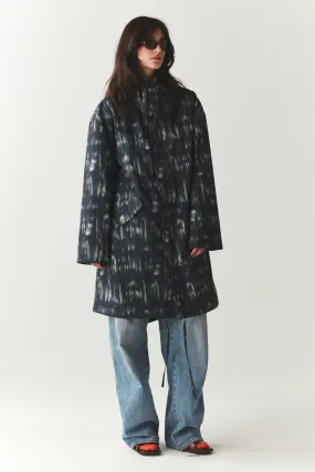 HOODED PARKA FISHTALE PRINT SS'24 NAVY