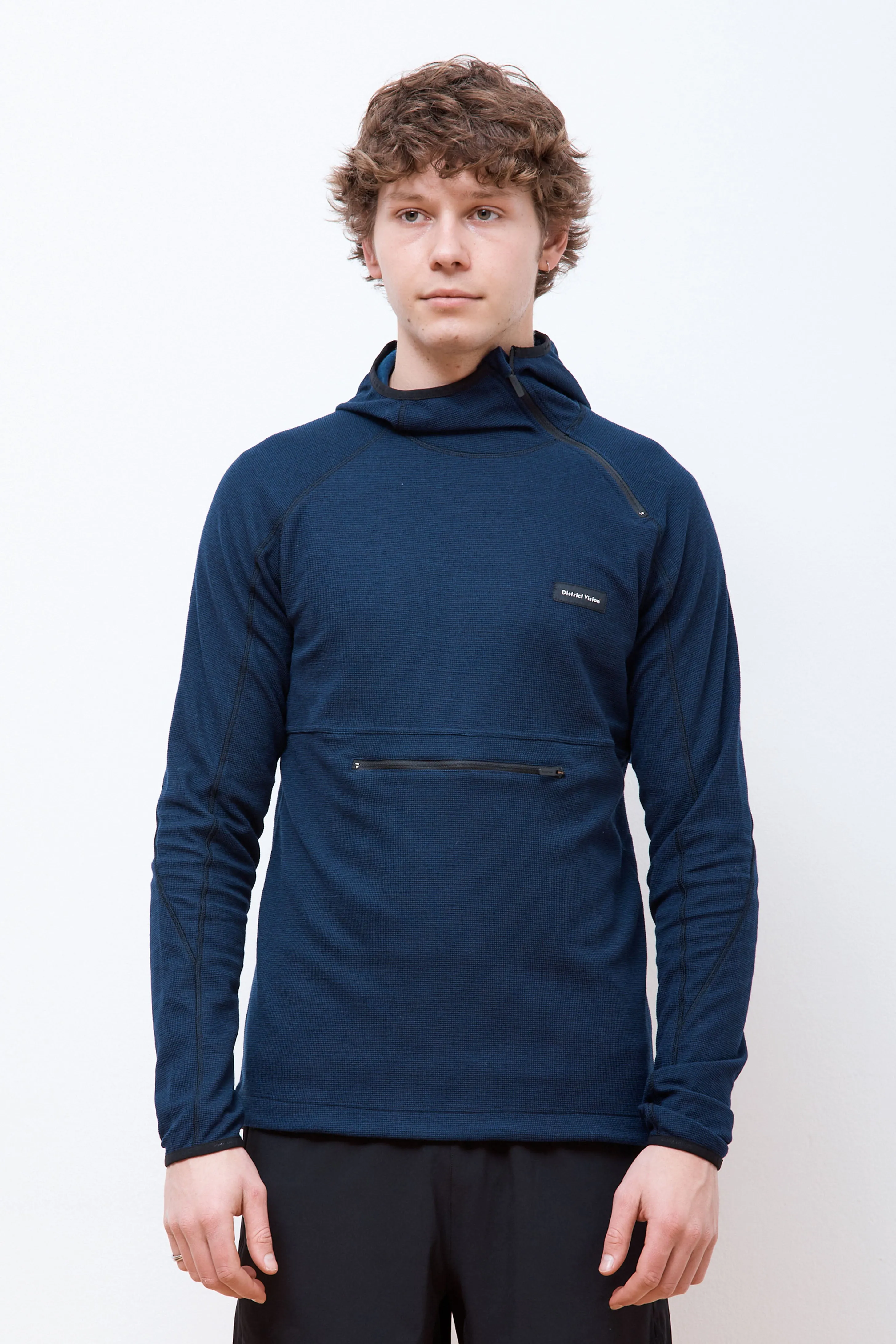 Hooded Running Midlayer Deep Navy