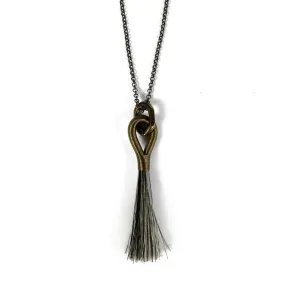 Horse Tassel Necklace - Bronze/Grey