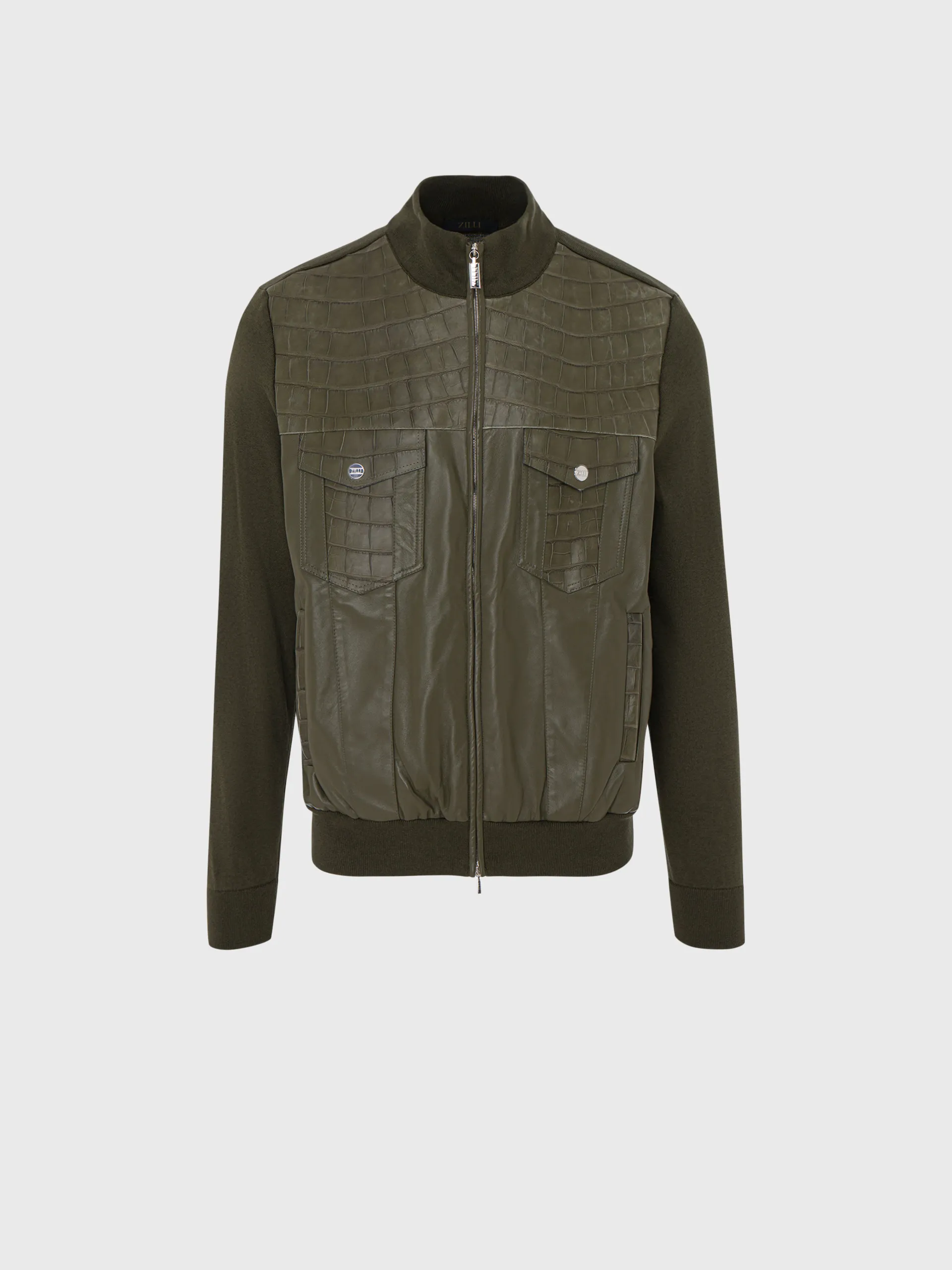 Jacket with Calfskin and Crocodile Details