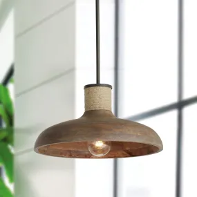 Jacob 1 Light Wood Bell Pendant