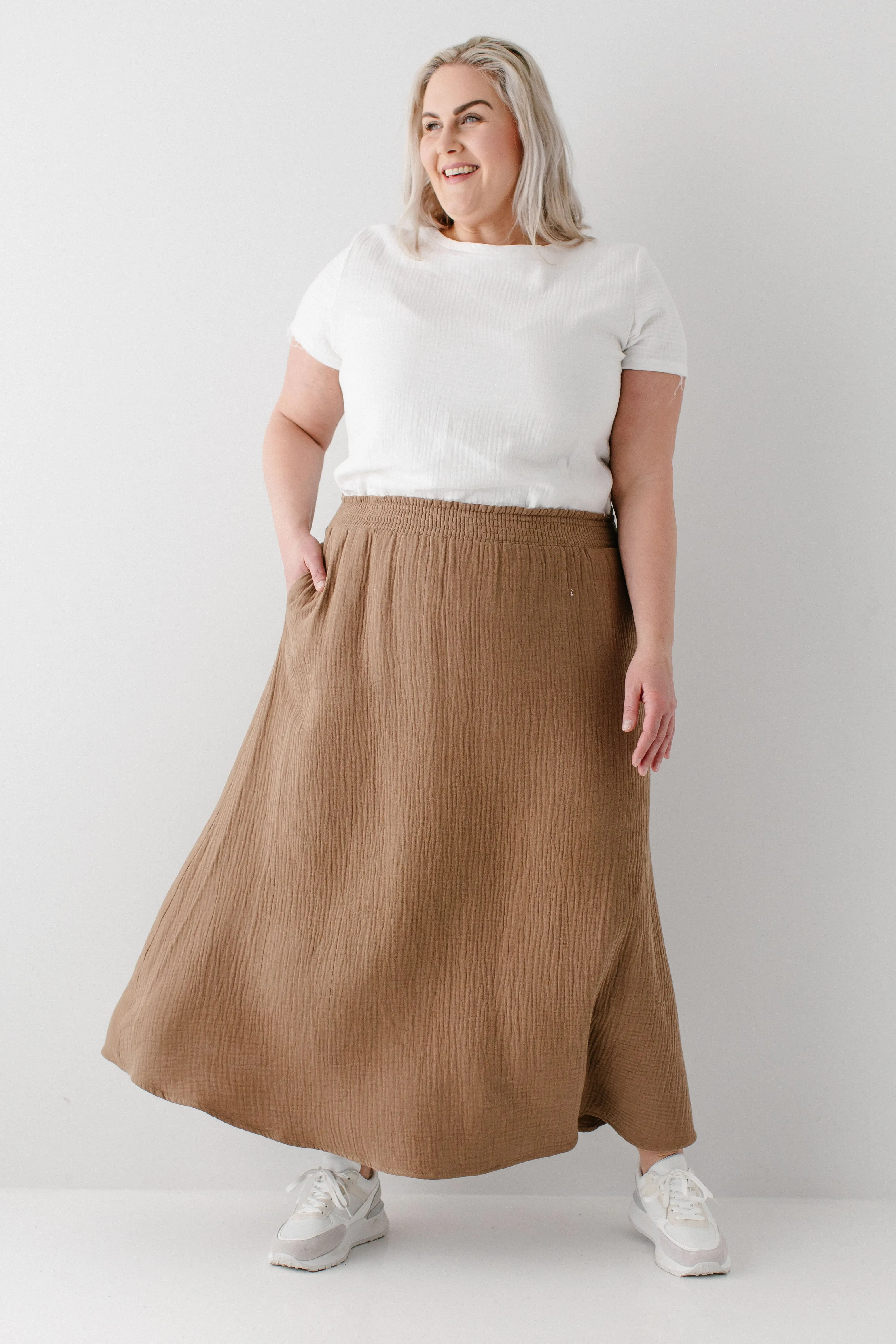 'Jane' Cotton Gauze Maxi Skirt