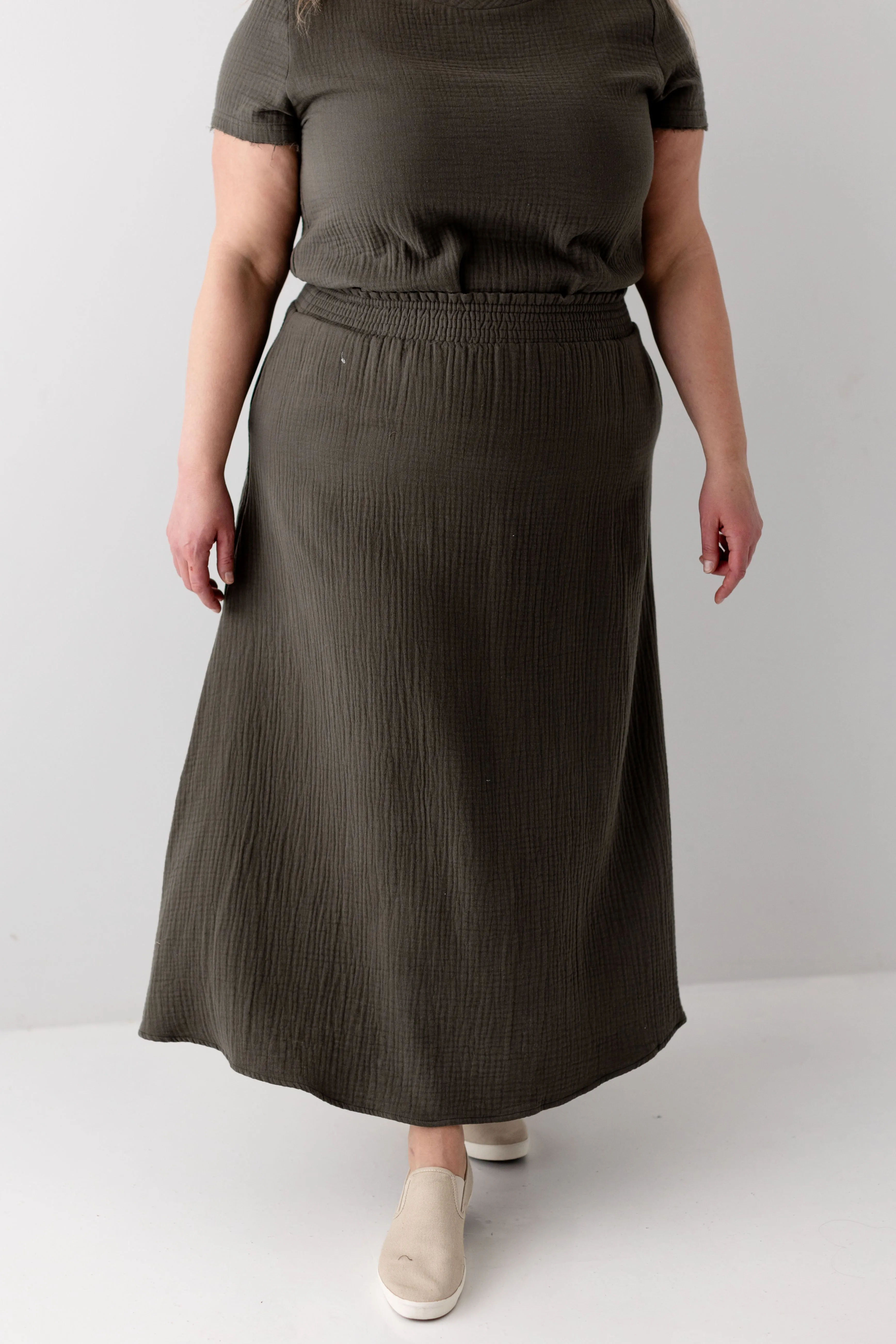 'Jane' Cotton Gauze Maxi Skirt