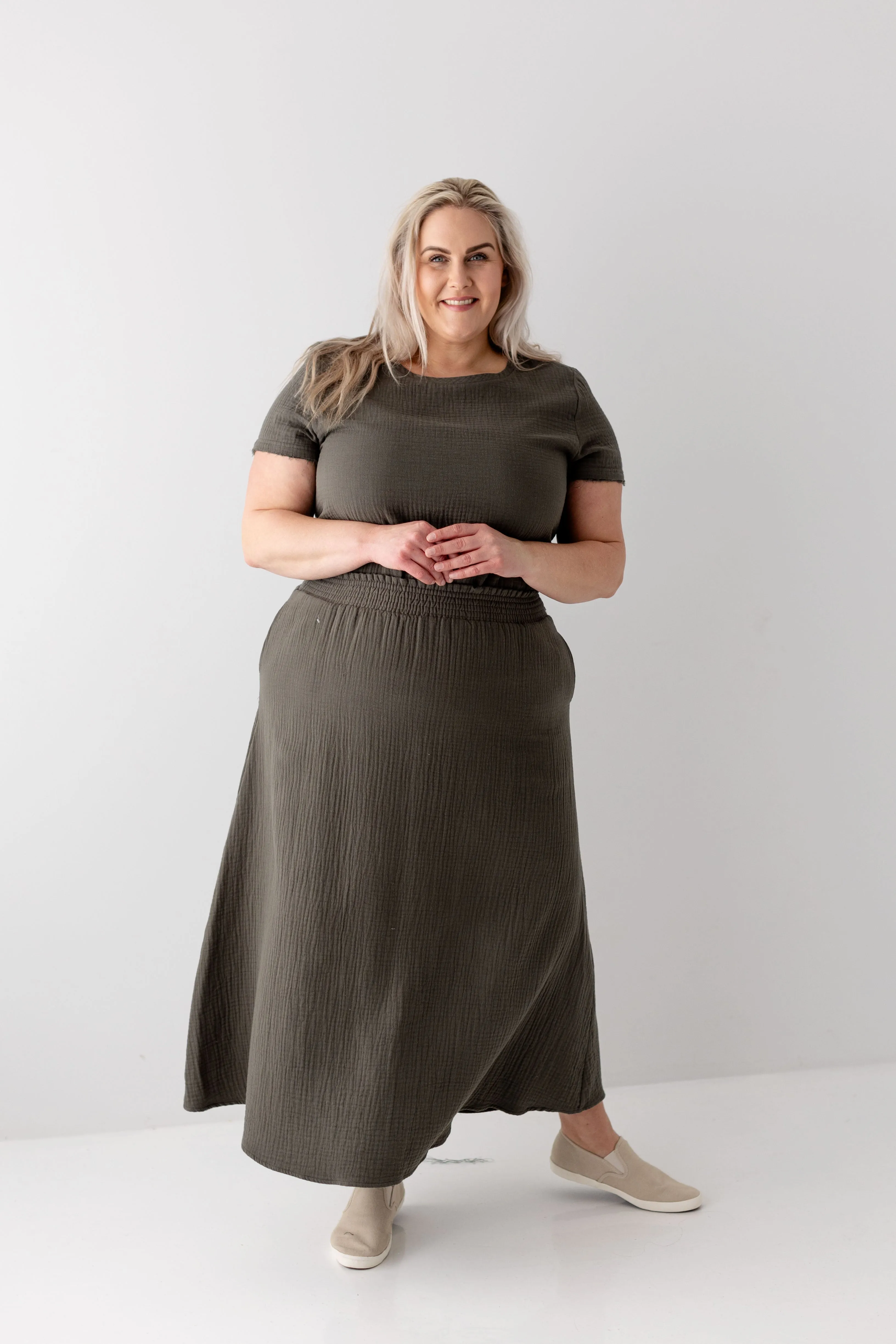 'Jane' Cotton Gauze Maxi Skirt