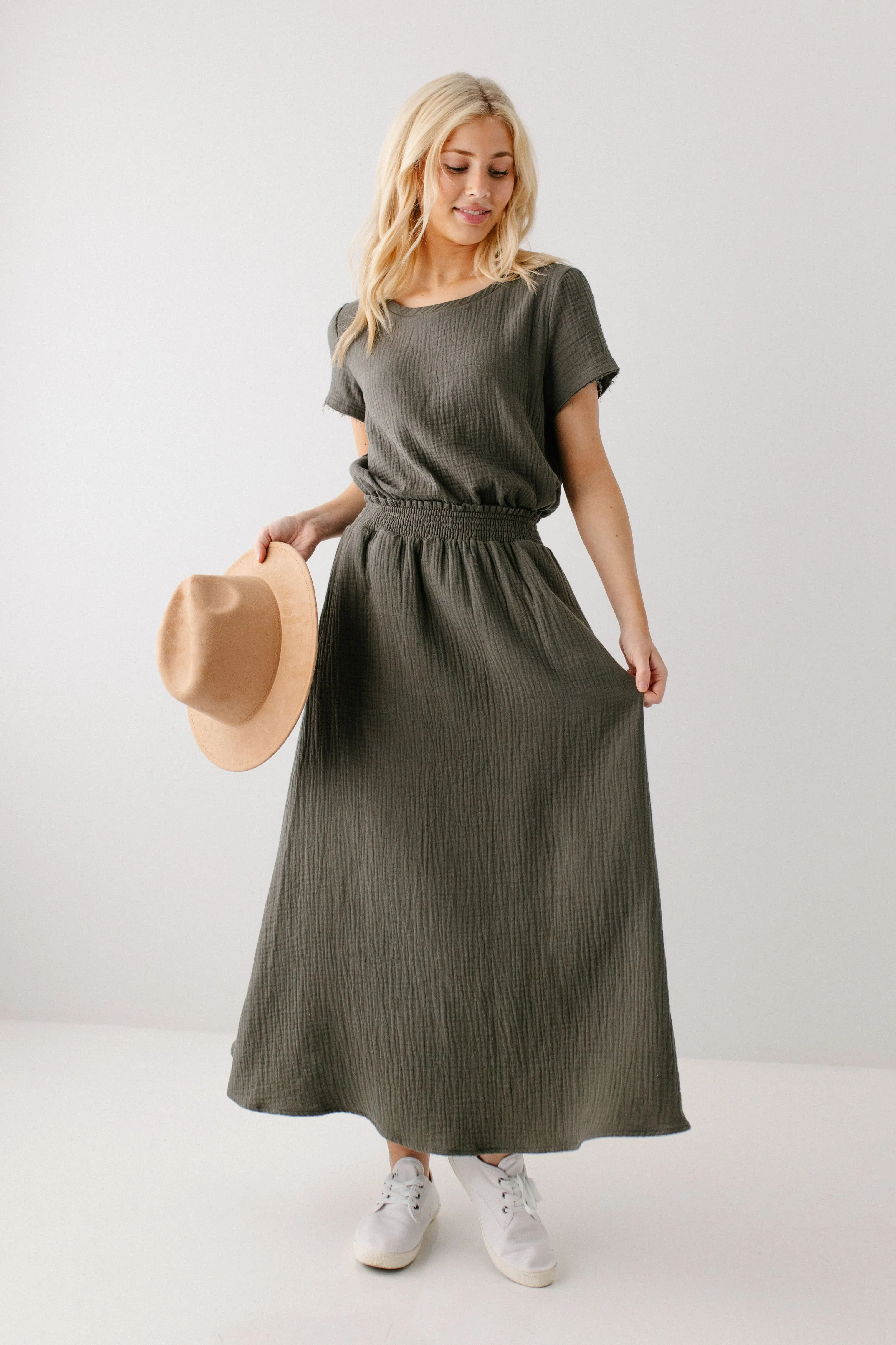 'Jane' Cotton Gauze Maxi Skirt