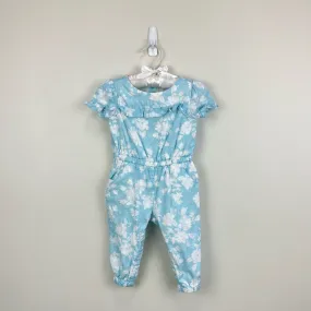 Janie and Jack Floral Jacquard Jumpsuit Sky Blue Floral 12-18 Months