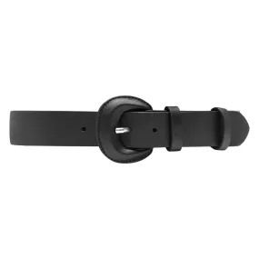 Jenas leather belt with large buckle / 15166 - Black (Nero)