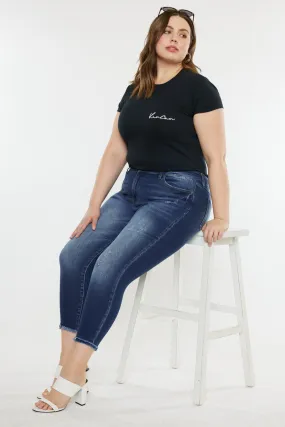 Jewels Mid Rise Ankle Skinny Jeans (Plus Size)