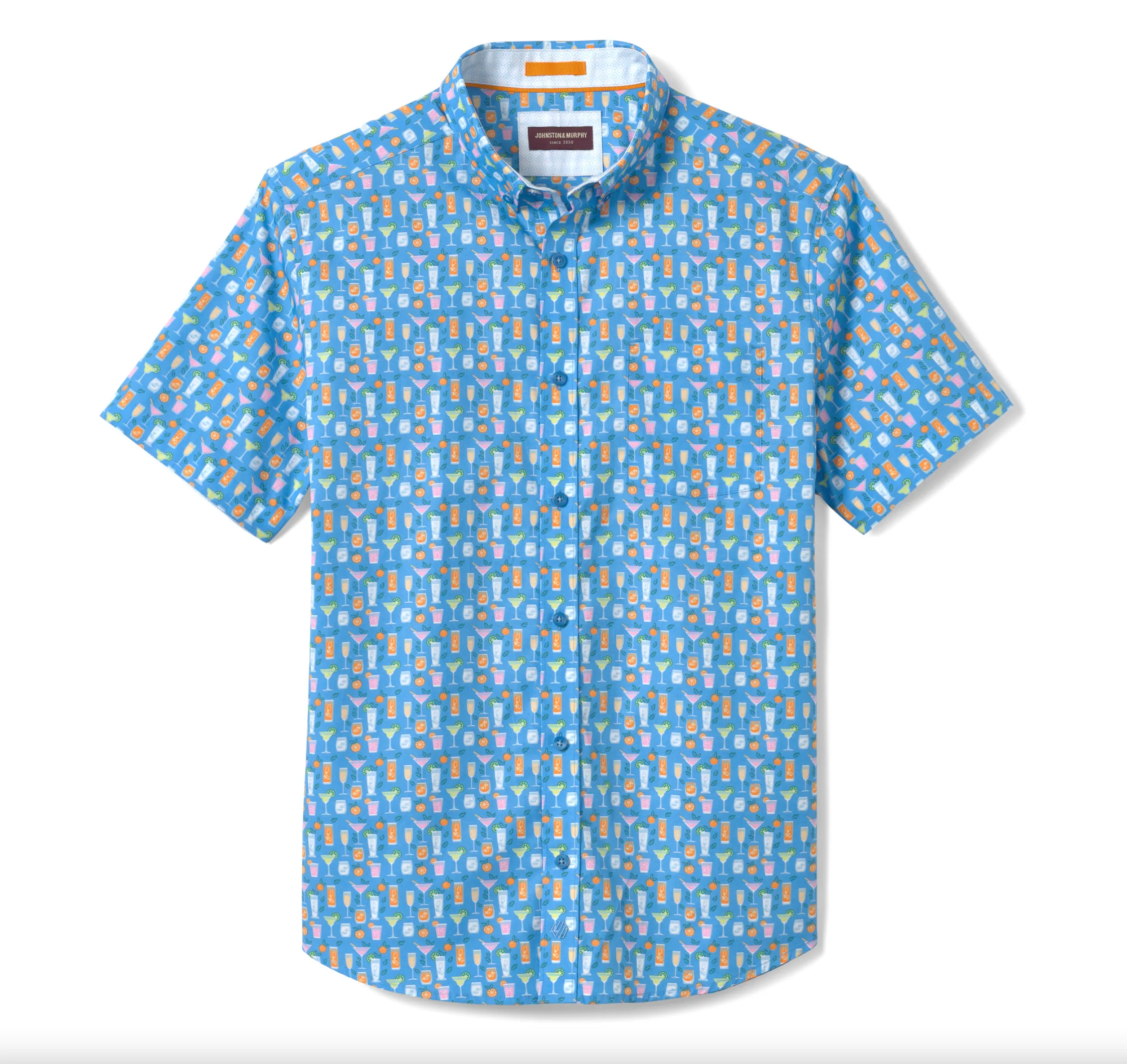 Johnston & Murphy Printed Cotton Short-Sleeve