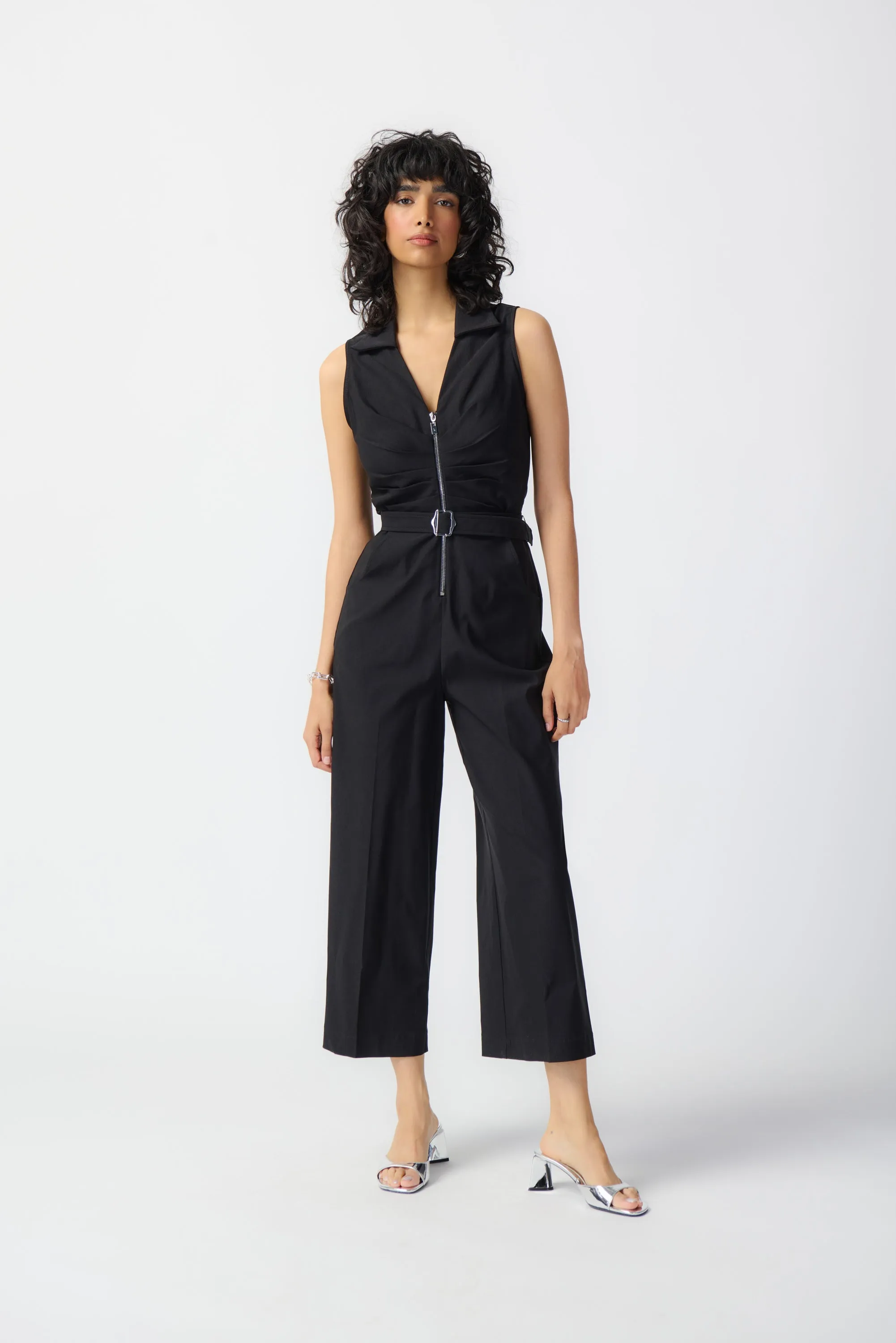 Joseph Ribkoff Sleeveless Micro Twill Jumpsuit