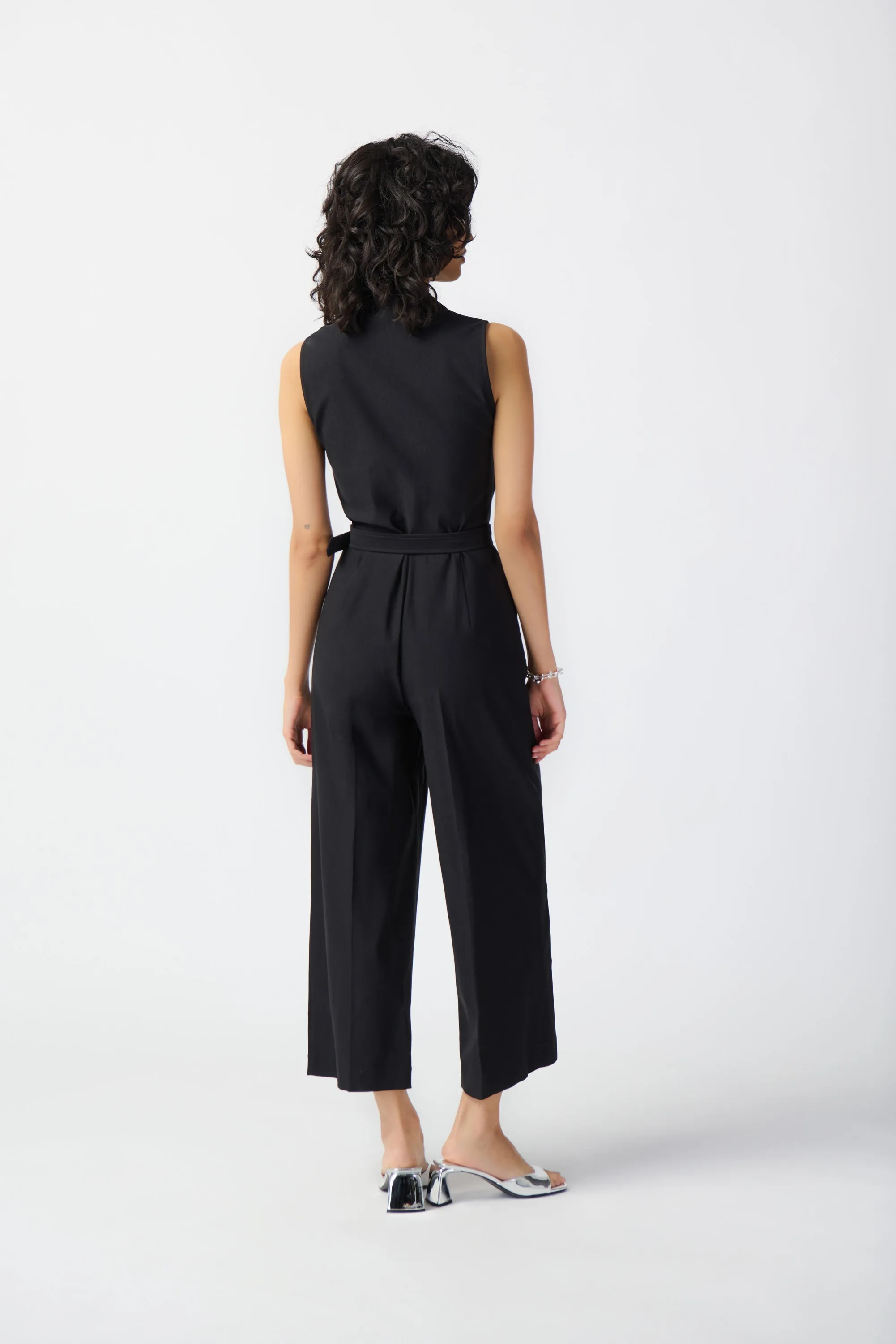 Joseph Ribkoff Sleeveless Micro Twill Jumpsuit