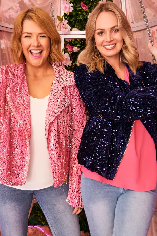 Kaitlin Pink Sequins Biker Jacket