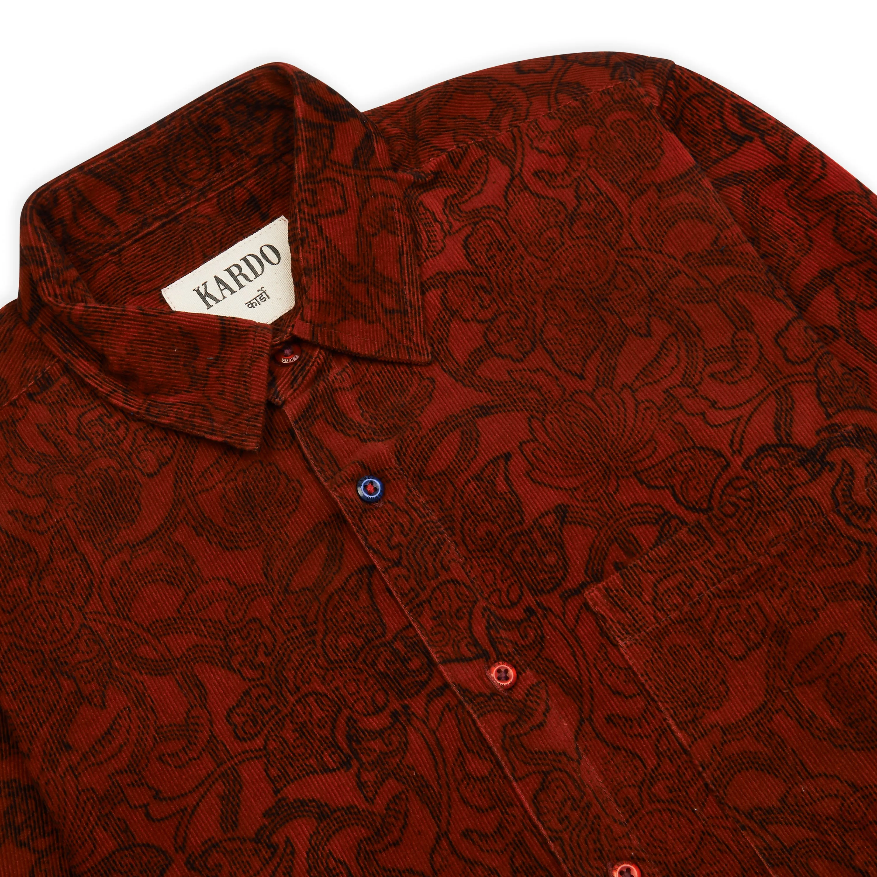 Kardo Ryan Shirt - Block Print Red