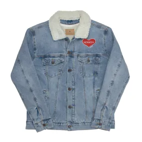 Kennedy Heart Unisex Denim Sherpa Jacket