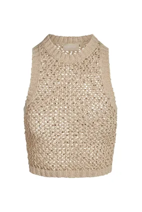 Key West Top - Champagne Diamond Crochet