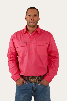 King River Half Button Work Shirt - Melon