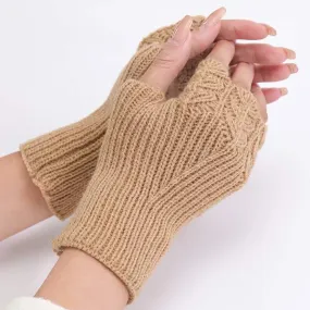 Knitted Warm Half Finger Mitts 11295498C