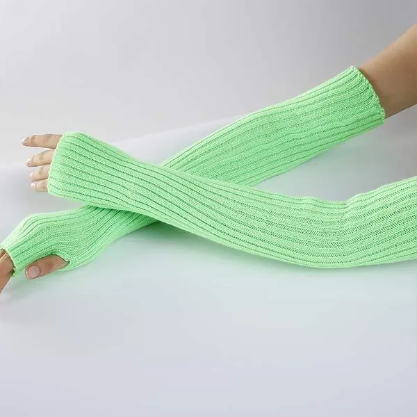 Knitted Wool Half-Finger Warm Long Gloves 26913629C