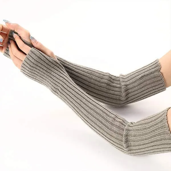 Knitted Wool Half-Finger Warm Long Gloves 26913629C