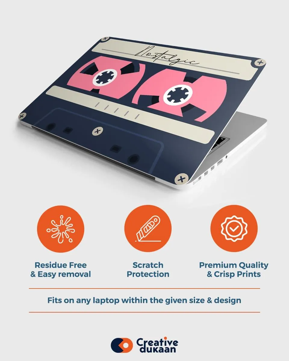 Laptop Skin Which You Can't Resist With Cassette Print