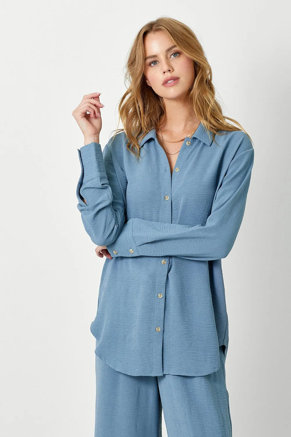 Lightweight Collared Button Down Top