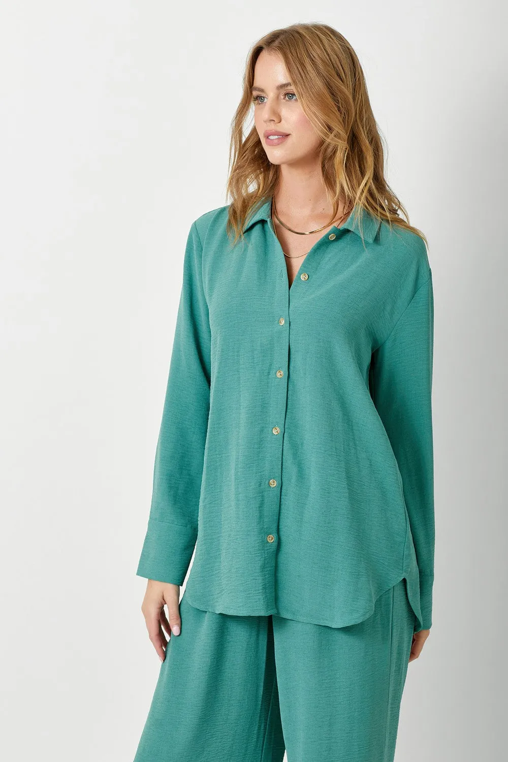 Lightweight Collared Button Down Top