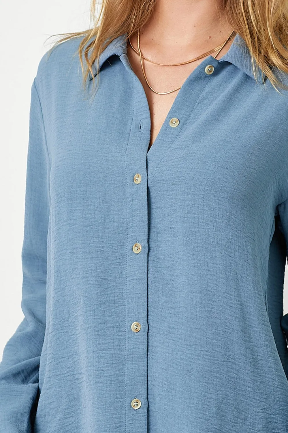 Lightweight Collared Button Down Top