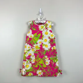 Lilly Pulitzer Girls Hotty Pink Full Sun Flower Shift Dress 6