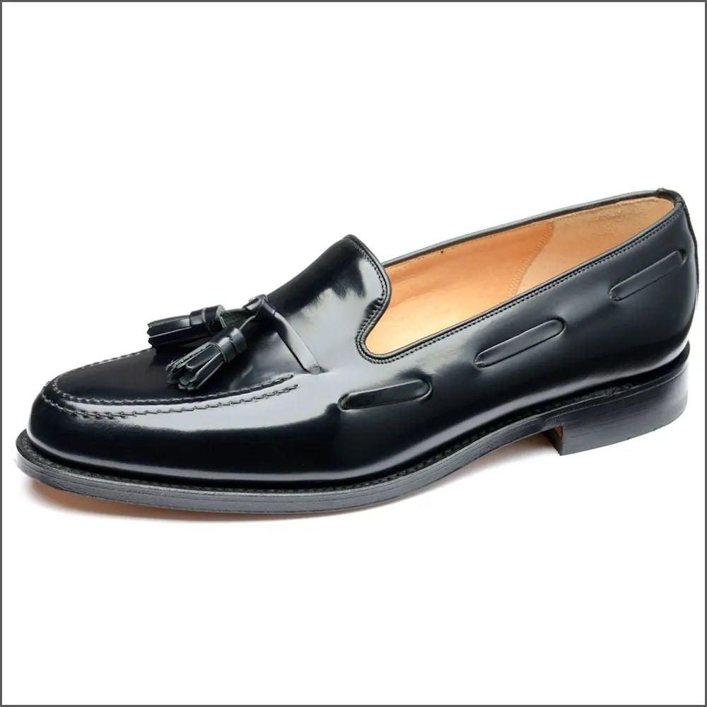 Loake Lincoln Black Leather Classic Tassel Loafer size 9.5 & 12 only <>