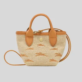 LONGCHAMP Le Panier Pliage Basket XS Crossbody Bag Apricot 10206HCF