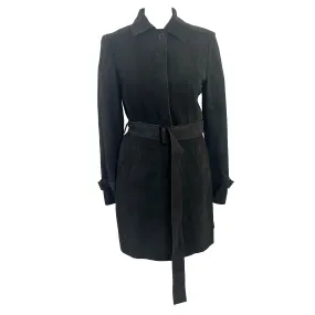 Loro Piana £7000 Charcoal Suede Belted Trench Coat M