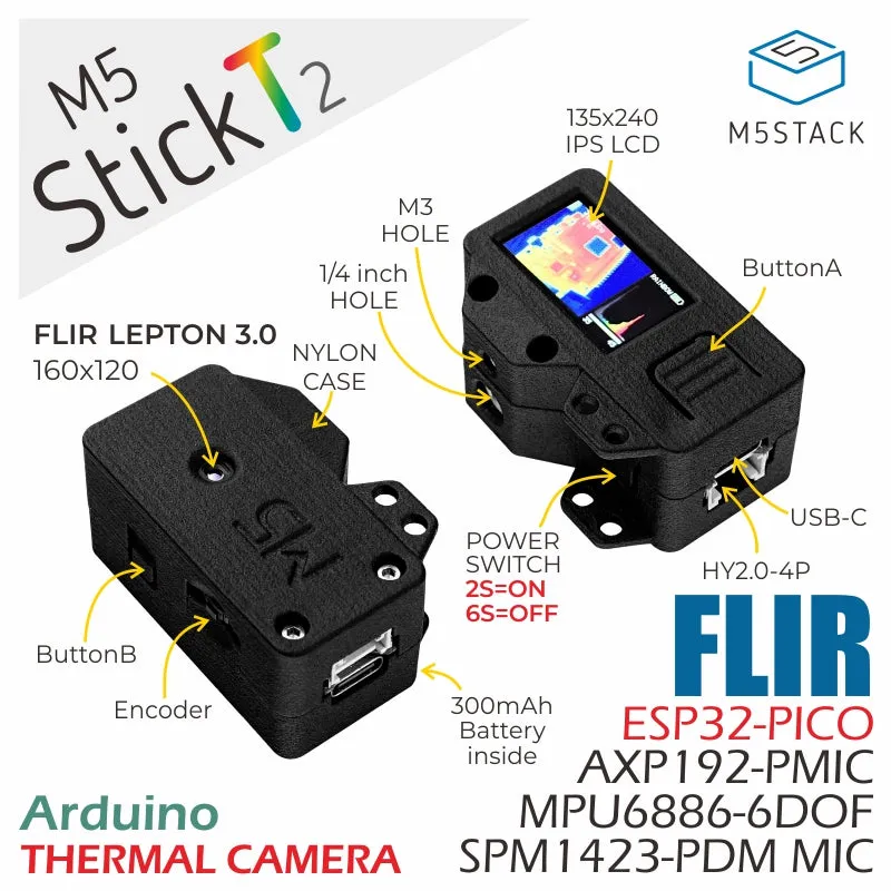 M5StickT2 ESP32 Thermal Camera Development Kit (Lepton 3.0)