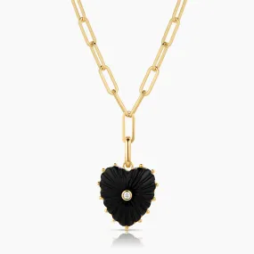 Malene Onyx Heart Necklace