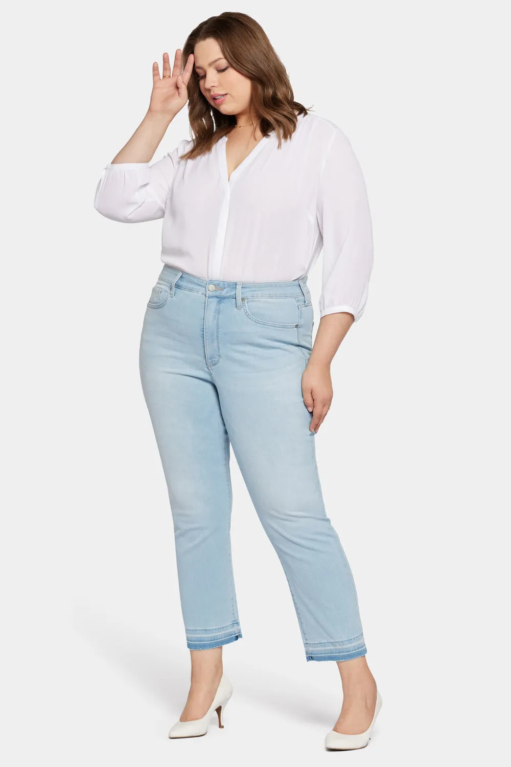 Marilyn Straight Ankle Jeans In Petite Plus Size - Brightside