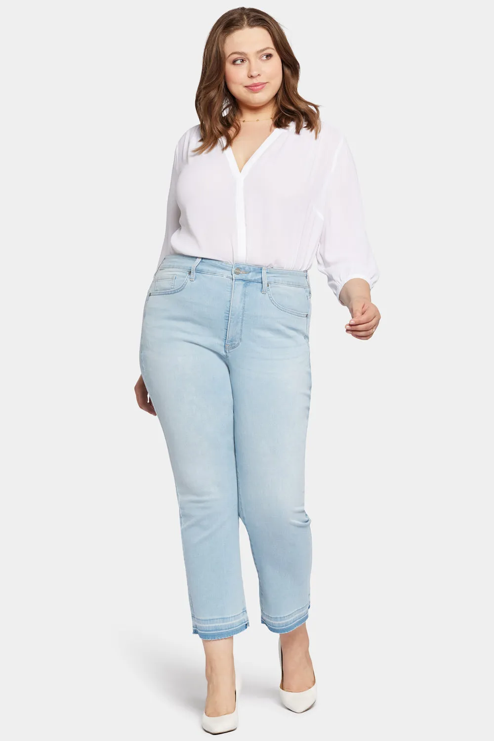 Marilyn Straight Ankle Jeans In Petite Plus Size - Brightside