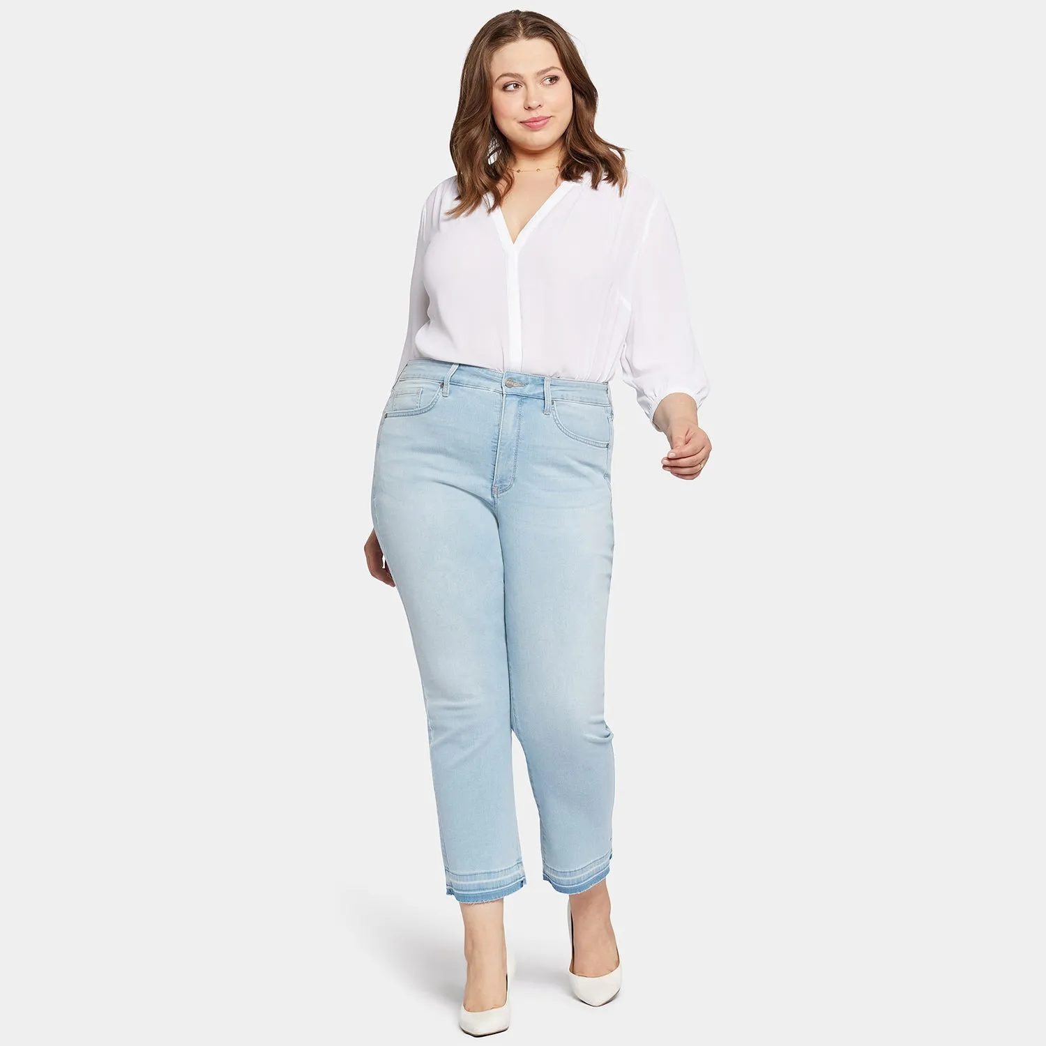 Marilyn Straight Ankle Jeans In Petite Plus Size - Brightside