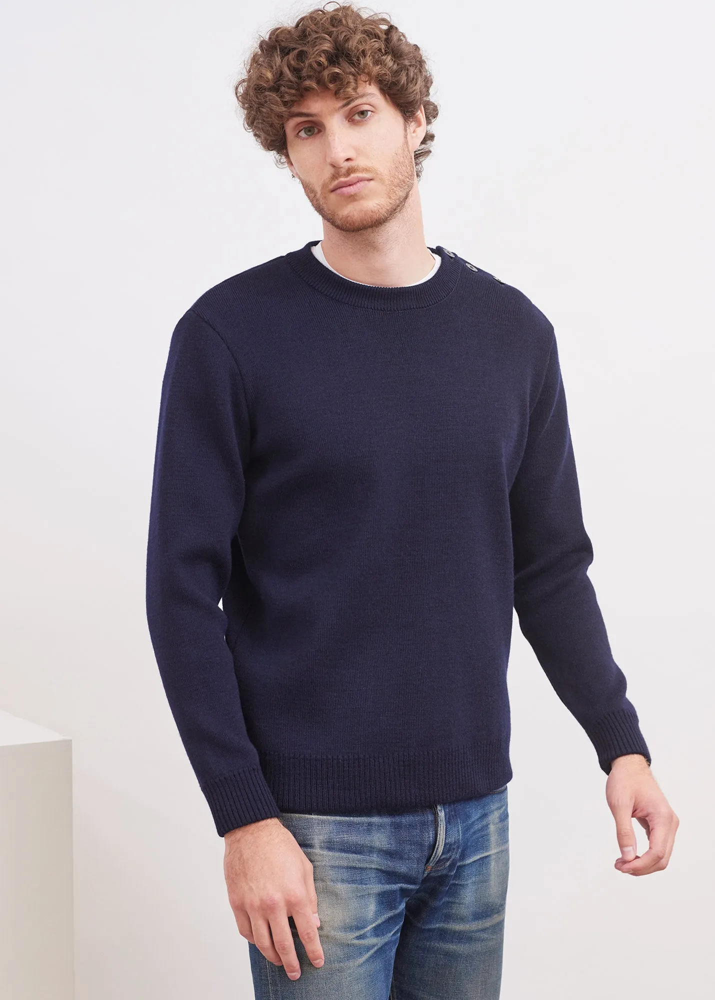 Marinier authentic sailor jumper - regular fit, in pure new wool (MARINE)