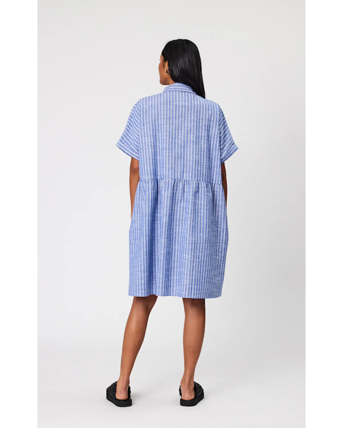 Marlow Waves Shirt Dress - Denim Stripe