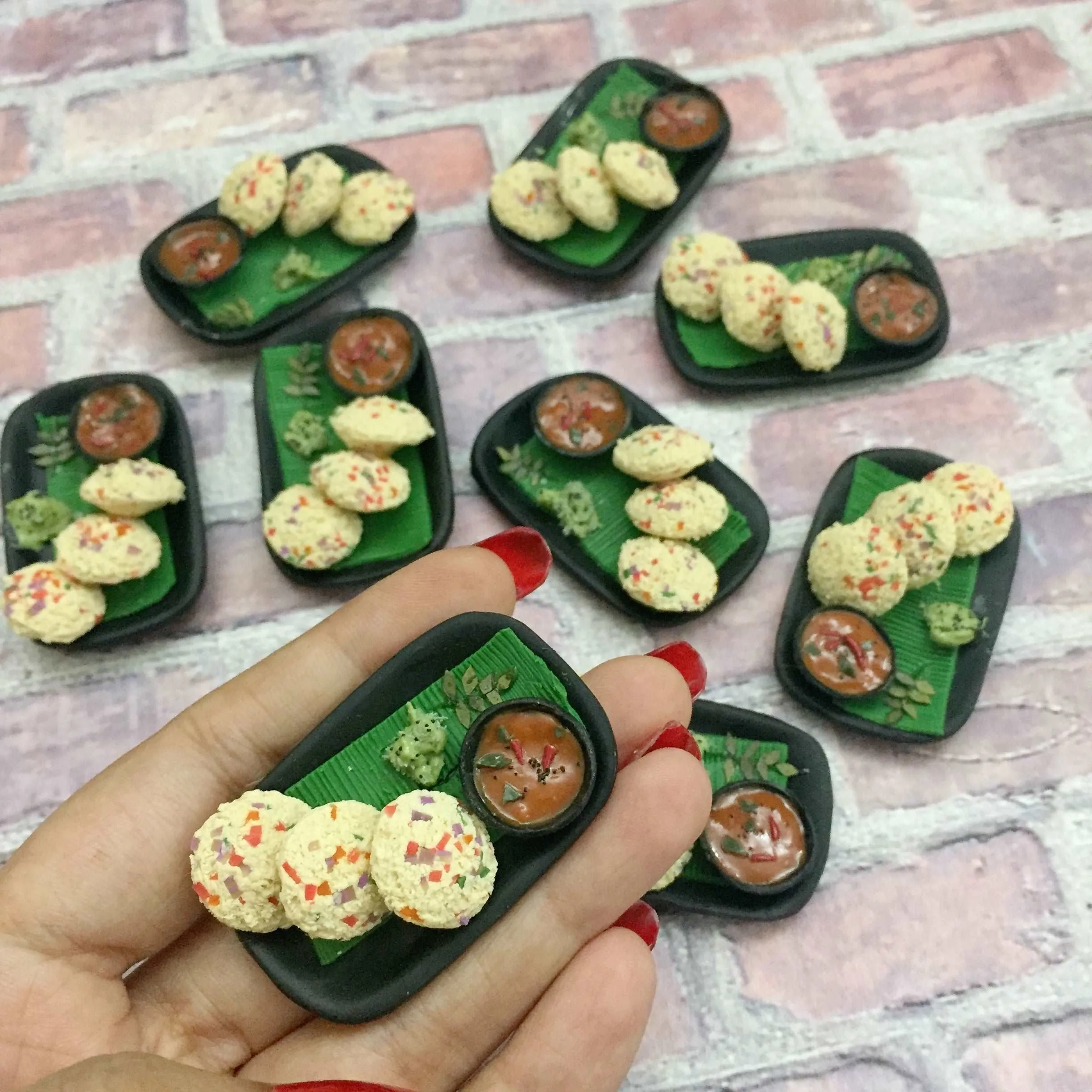 Masala Idli South Indian Miniature Food Magnet