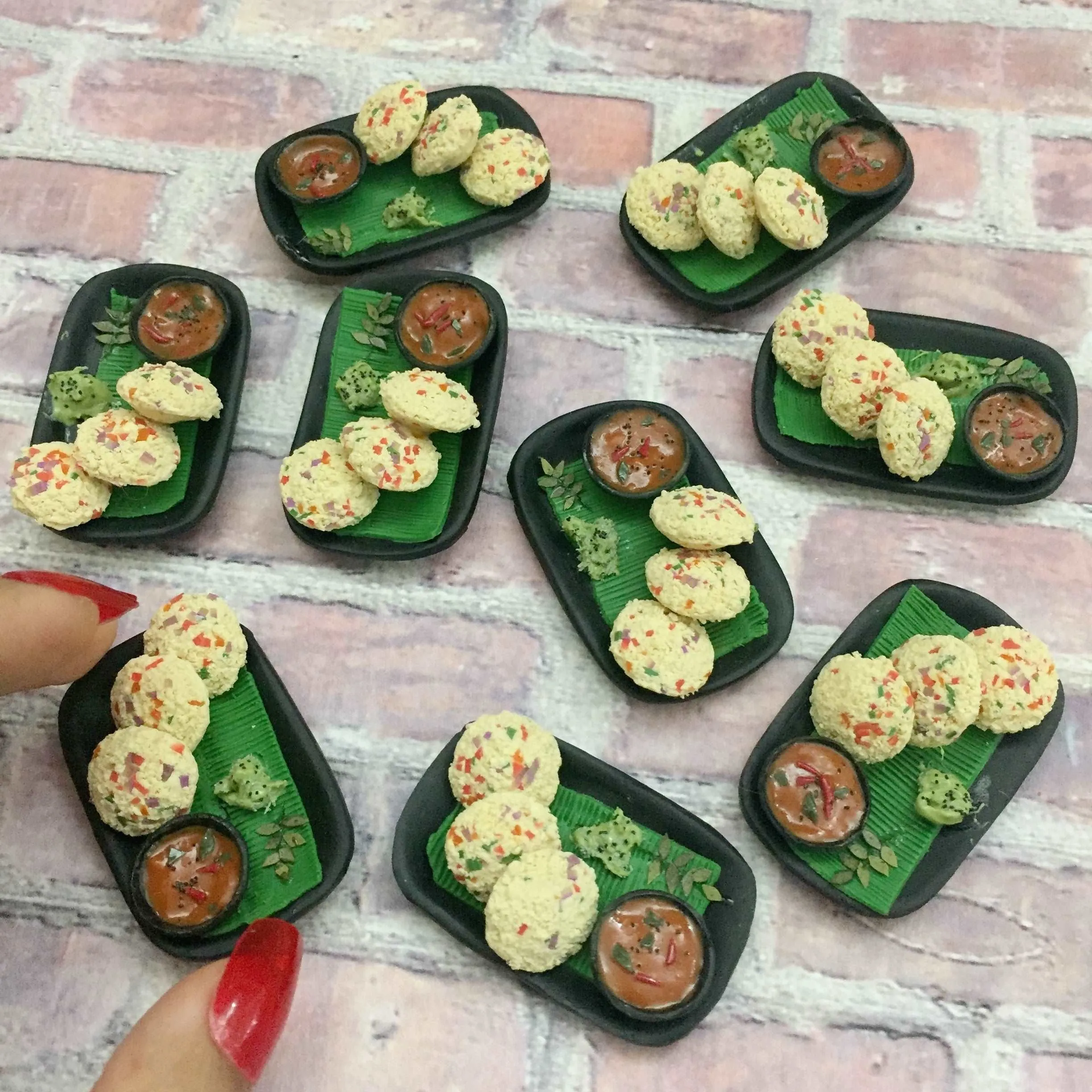 Masala Idli South Indian Miniature Food Magnet