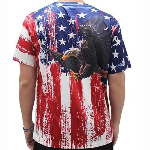 Men's American Flag Sublimation Eagle T-Shirt