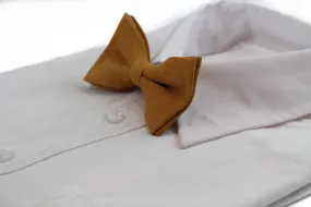 Mens Camel Velvet Plain Colour Bow Tie