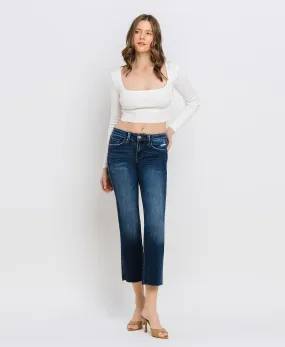 Meticulously - Mid Rise Crop Straight Jeans